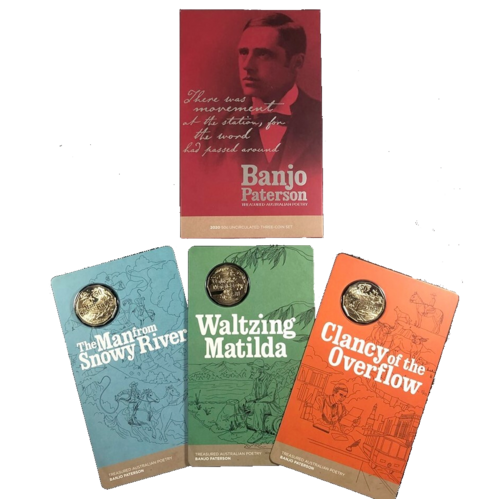 2020 50c Banjo Patterson Treasured Australian Poetry 3 Coin Collection
