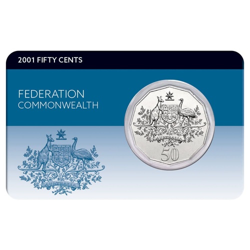 2001 50c Federation Australian Coat Of Arms Coin Pack