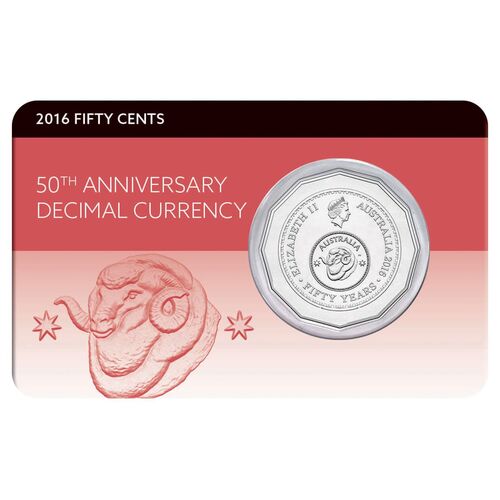 2016 50c 50th Anniversary Of Decimal Currency Coin Pack