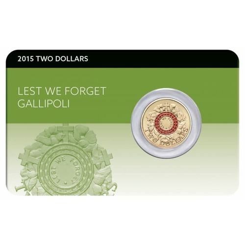 2015 $2 Red ANZAC DAY Coin Pack