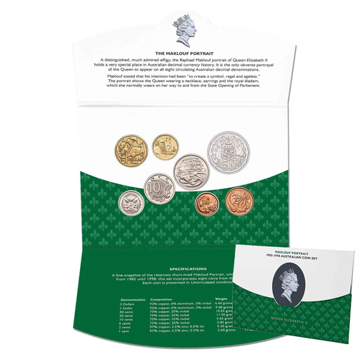 Queen Elizabeth II Raphael Maklouf Portrait 1985-1998 8 Coin Set