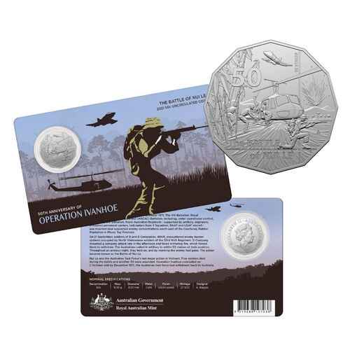  2021 50c 50th Anniversary of the Battle of Nui Le Cupro-Nickel UNC