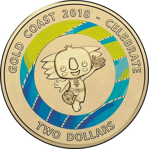 2018 $2 Commonwealth Games Blue Coloured Uncirculated Coin